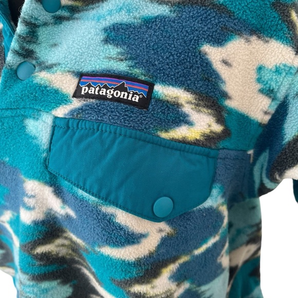 Patagonia Synchilla 1/4 snap pullover fleece Trout Tales Elwha Blue size M - Picture 9 of 16